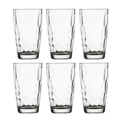 Tumbler waterglazen/sapglazen Diamond Dof - 6x stuks - 470 ml
