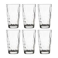 Tumbler waterglazen/sapglazen Diamond Dof - 6x stuks - 470 ml