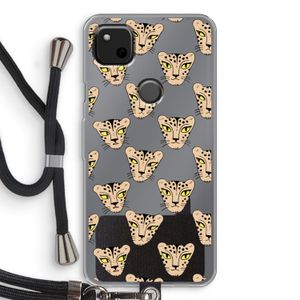 Tijger: Pixel 4a Transparant Hoesje met koord
