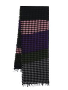 Faliero Sarti check-pattern wool-blend scarf - Bleu