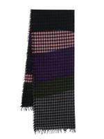 Faliero Sarti check-pattern wool-blend scarf - Bleu - thumbnail