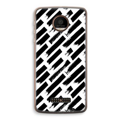 Zwarte vegen: Motorola Moto Z Force Transparant Hoesje