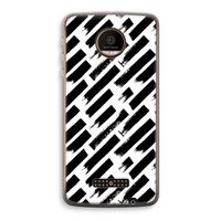 Zwarte vegen: Motorola Moto Z Force Transparant Hoesje