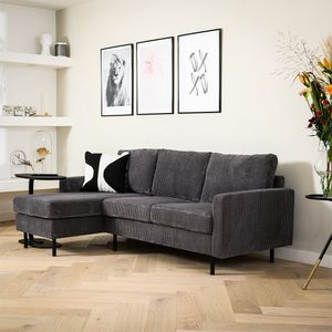 Haluta - Rib Hoekbank Frits - 200 x 135 x 80 cm - Antraciet - Links