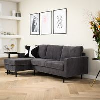 Haluta - Rib Hoekbank Frits - 200 x 135 x 80 cm - Antraciet - Links