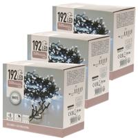 Kerstverlichting - 3x - LED - helder wit - op batterijen - 15 meter
