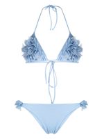 La Reveche bikini Shayna à appliques fleurs - Bleu