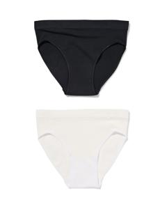 HEMA Kinderslips Naadloos Rib - 2 Stuks Wit (wit)
