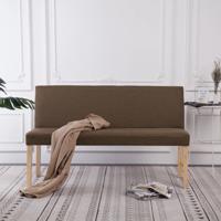 Bankje 139,5 cm polyester bruin