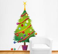 Kerstboom kerstmis sticker