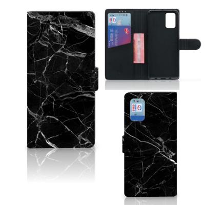 Samsung Galaxy A02s | M02s | Bookcase | Marmer Zwart - Origineel Cadeau Vader