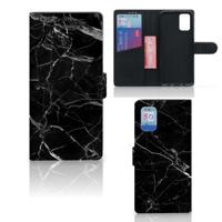 Samsung Galaxy A02s | M02s | Bookcase | Marmer Zwart - Origineel Cadeau Vader