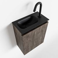 Toiletmeubel Mondiaz Ture | 40 cm | Meubelkleur Dark brown | Eden wastafel Urban Links | 1 kraangat