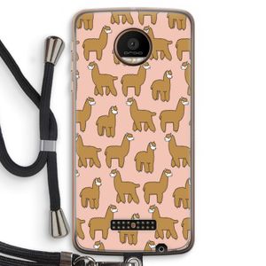 Alpacas: Motorola Moto Z Force Transparant Hoesje met koord