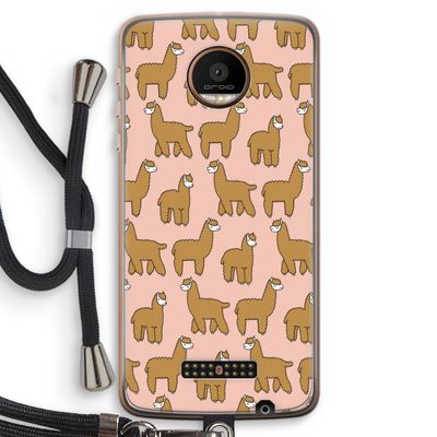 Alpacas: Motorola Moto Z Force Transparant Hoesje met koord