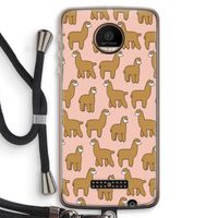 Alpacas: Motorola Moto Z Force Transparant Hoesje met koord