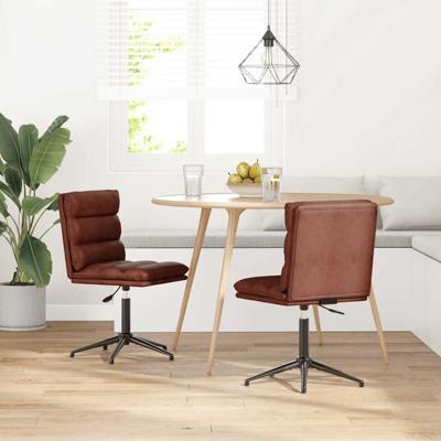 Eetkamerstoelen 2 st kunstleer glanzend bruin