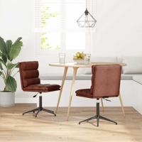 Eetkamerstoelen 2 st kunstleer glanzend bruin
