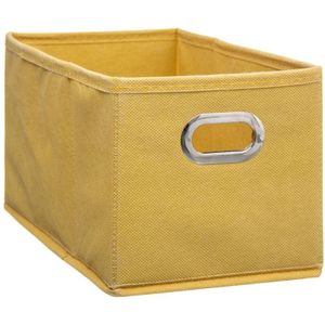 Opbergmand/kastmand 7 liter geel linnen 31 x 15 x 15 cm   -