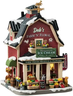 Lemax deb&apos;s farm &apos;n&apos; floral verlicht kersthuisje Harvest Crossing 2024
