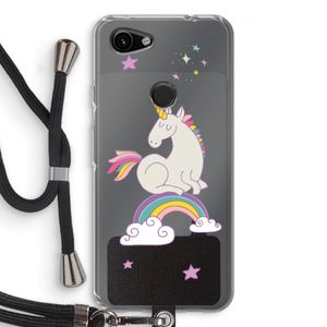 Regenboog eenhoorn: Pixel 3a Transparant Hoesje met koord