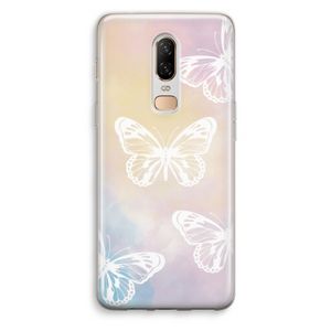 White butterfly: OnePlus 6 Transparant Hoesje