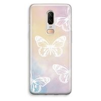 White butterfly: OnePlus 6 Transparant Hoesje