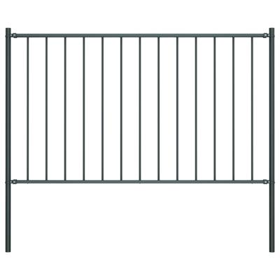 Hekpaneel met palen 1,7x1 m gepoedercoat staal antraciet