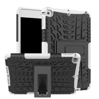 Band textuur TPU + PC schokbestendig geval voor iPad mini 2019 met houder (wit)