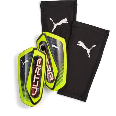PUMA Ultra Flex Sleeve Scheenbeschermers Neongeel Rood Zwart