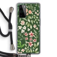 Botanical green sweet flower heaven: OnePlus 9 Pro Transparant Hoesje met koord