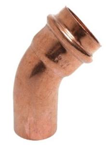 Kirchhoff Koperen bocht 45°, blank, 22 mm, 1 socket, (P5040) (10x) - 988613460