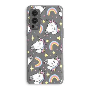 Rainbow Unicorn: OnePlus Nord 2 5G Transparant Hoesje