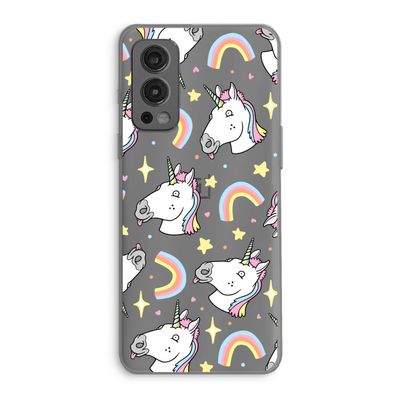 Rainbow Unicorn: OnePlus Nord 2 5G Transparant Hoesje