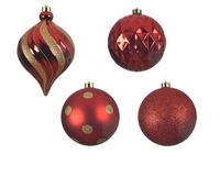 Kerstbal plc d15 cm kerstrood 6st kerst - Decoris - thumbnail