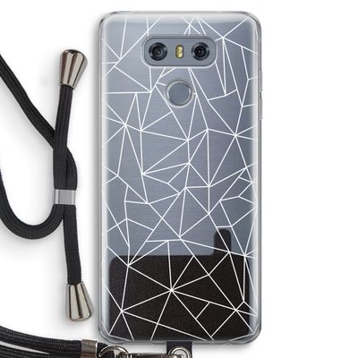 Geometrische lijnen wit: LG G6 Transparant Hoesje met koord