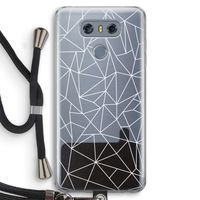 Geometrische lijnen wit: LG G6 Transparant Hoesje met koord