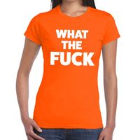 What the Fuck fun t-shirt oranje voor dames 2XL  -