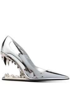 GCDS escarpins Morso 110 mm en cuir - Argent