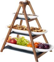 Villeroy & Boch Etagere / Serveertoren Artesano Original - Hout - 3-Laags - met serveerschalen