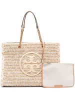 Tory Burch sac à main Ella en raphia à logo - Tons neutres - thumbnail