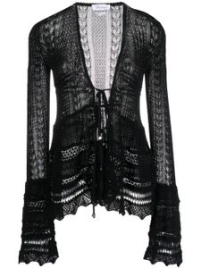 Blumarine cardigan en crochet à détail de laçage - Noir