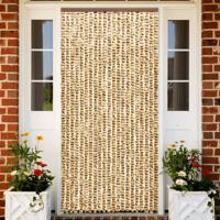 Vliegengordijn 90x200 cm chenille beige en bruin