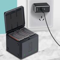 RUIGPRO USB Triple batterijen behuizing lader doos met LED-indicatielampje voor DJI OSMO-actie