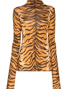 Jil Sander t-shirt à imprimé animalier - Marron