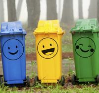 zelfklevende sticker met smiley-containers