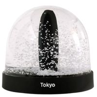 sneeuwbol City Icons Tokio 8,7 x 8 cm glas zwart - thumbnail