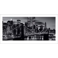 Kunstdruk Brooklyn Bridge Black and White 100x50cm - thumbnail