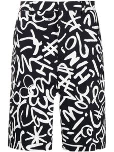 Moschino short chino à motif monogrammé - Noir