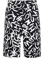 Moschino short chino à motif monogrammé - Noir - thumbnail